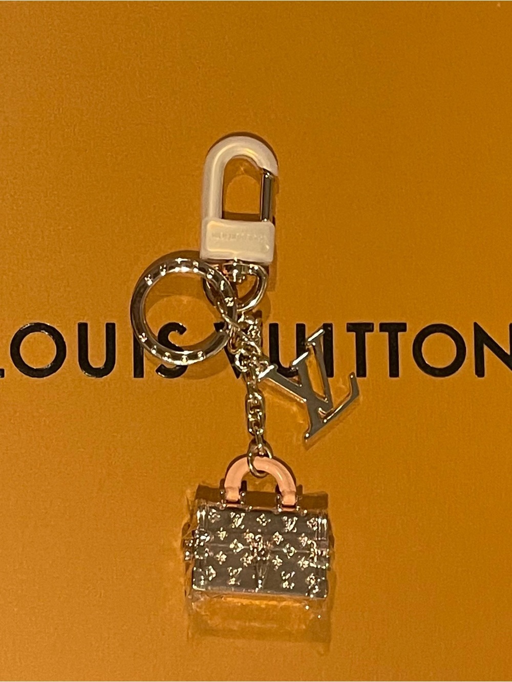LV Pink & Silver Monogram Mini Bag Charm